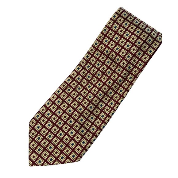 Vintage Johnny Lambs Italian Silk Geometric Tie - Picture 1 of 5